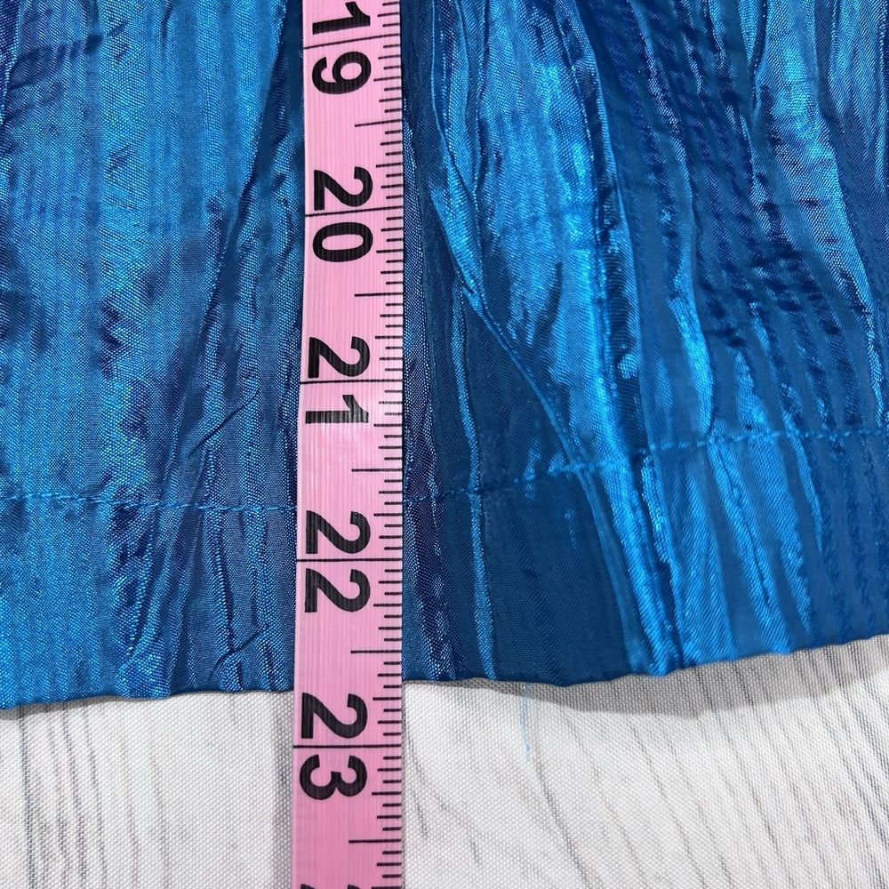 Ruby Rd. Jacket Top Shiny Blue Crinkle Look size 8P 1032 - Picture 11 of 14